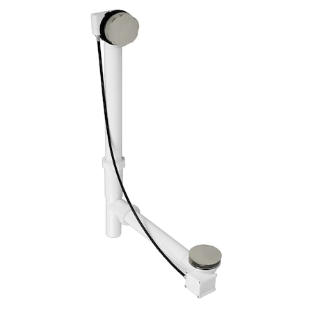 Westbrass Tubular 35" Cable Drive Bath Waste in Satin Nickel D50P35TLE-07